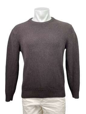 Flint and Tinder Mens Brown Ribbed Knit Long Sleeve Crew Neck Sweater Top Size S